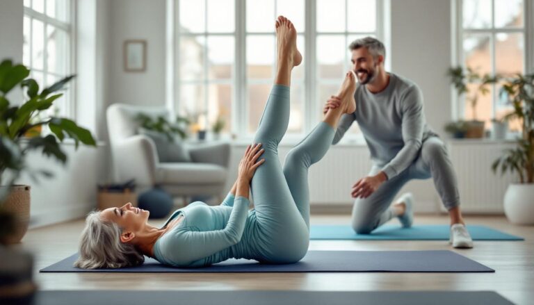 ontdek drie zachte pilates-oefeningen speciaal ontworpen voor 60-plussers om de core te versterken en de flexibiliteit te verbeteren.