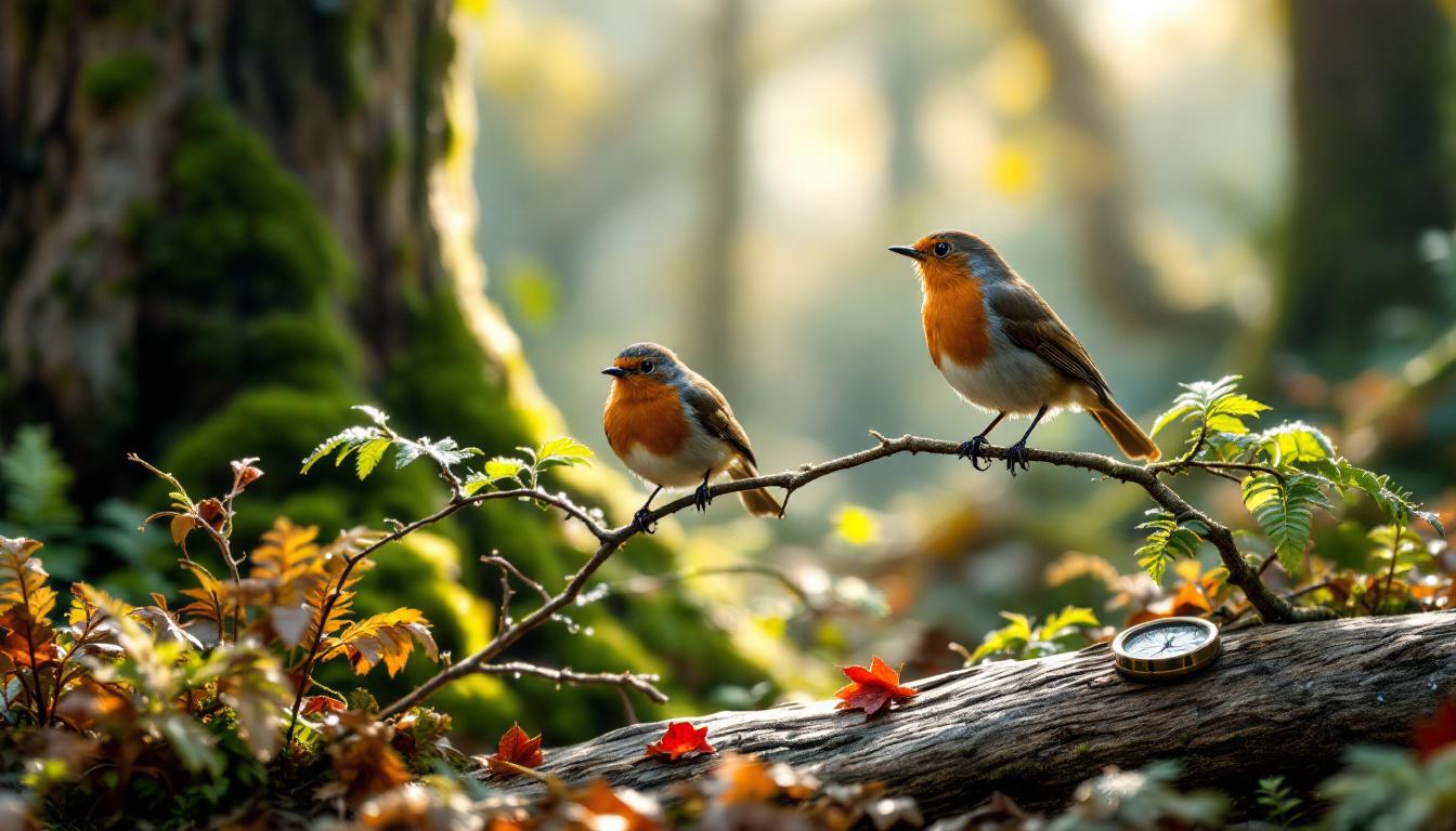 ontdek hoe roodborstjes zich op het aardmagnetisch veld oriënteren, een fascinerend en uniek navigatievermogen in de natuur.
