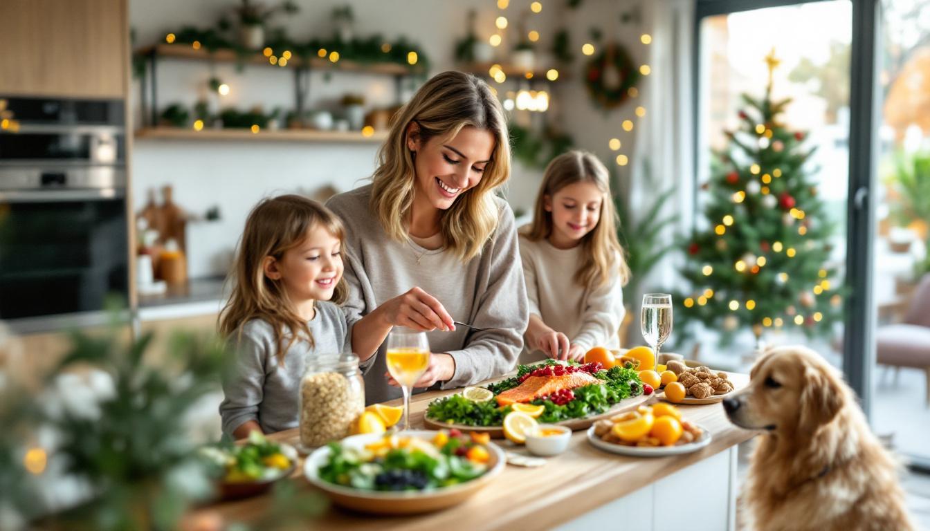 ontdek vijf voedingsmiddelen die het kerstmenu licht en gezond houden, aanbevolen door een diëtiste voor een feestelijke maar evenwichtige maaltijd.