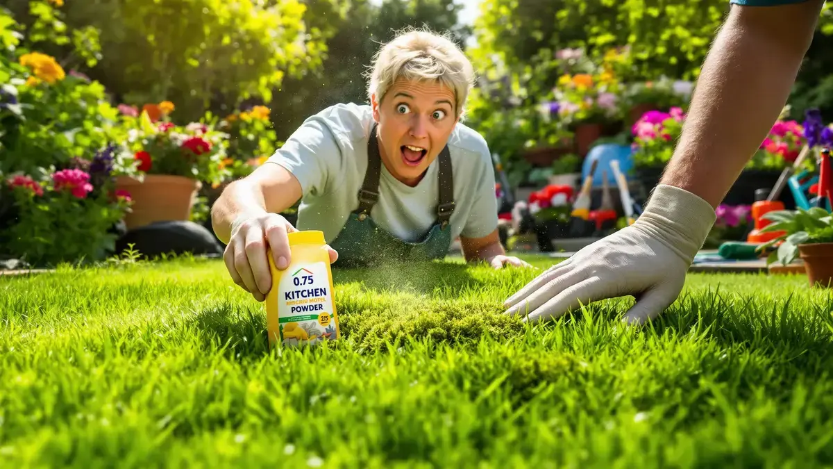 Dit keukenpoeder van €0,75 verwijdert mos uit het gazon zonder azijn: tuiniers verbaasd over het resultaat