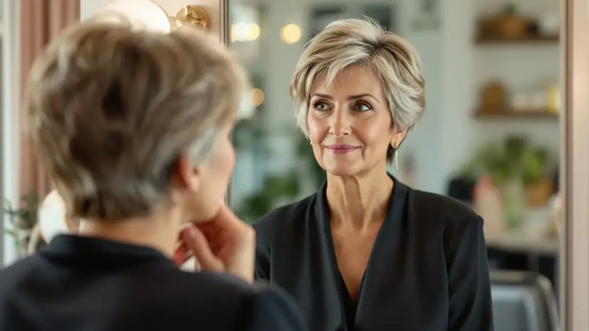 Volgens een visagist-kapper kan deze korte coupe na je vijftigste de gelaatstrekken verharden en het gezicht ouder doen lijken