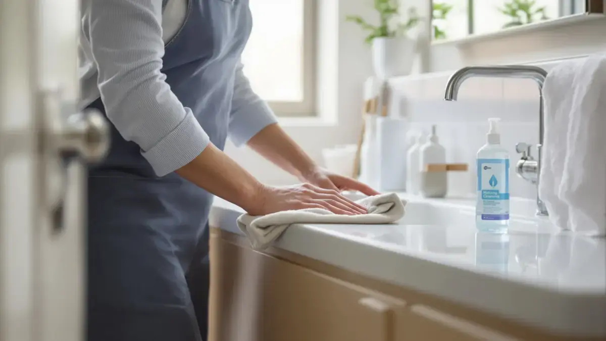 Een korte, wekelijks herhaalde routine volstaat om de badkamer schoon te houden