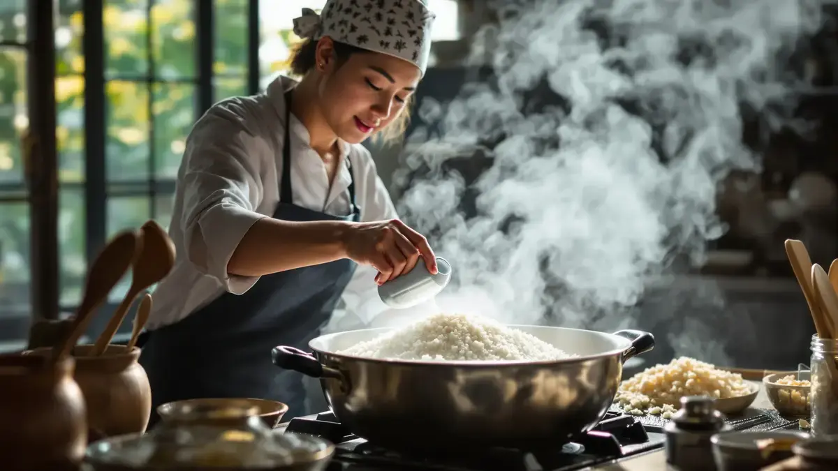 Deze precieze beweging uit Azië zorgt voor perfect gekookte rijst