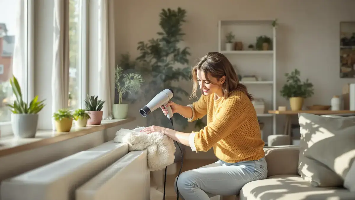 Ze maakt haar radiatoren schoon met een haardroger: haar huis is warmer, haar rekeningen lager