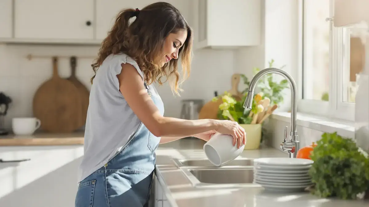 Regelmatig toegepast voorkomt deze regel moeiteloos dat de afwas zich ophoopt