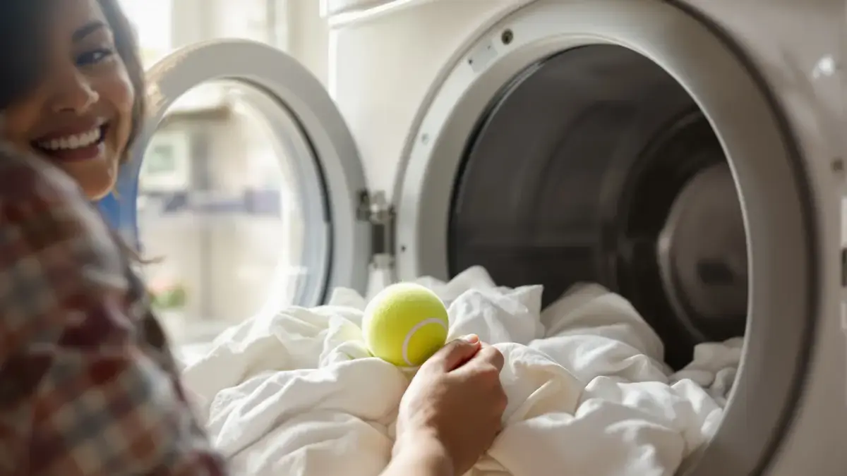 Een simpele truc voorkomt dat lakens in de droger in de knoop raken