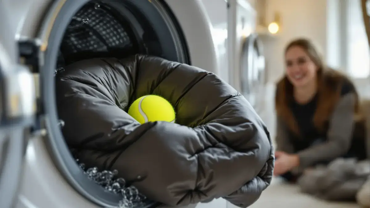 Een tennisbal in de wasmachine met een donsjas: het trucje dat de pluizigheid herstelt