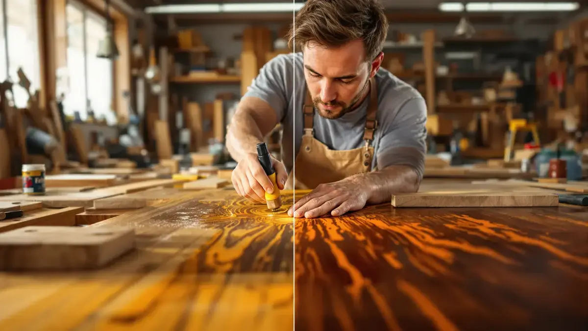 Dit timmermansgeheim herstelt in enkele seconden de kleur van verkleurd hout.