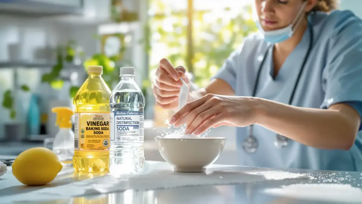 De tip van verpleegkundigen om een werkblad op natuurlijke wijze te ontsmetten