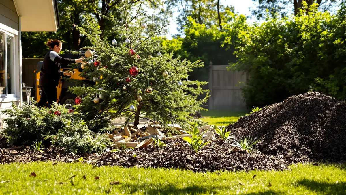 Afgedankte kerstboom: uw oude kerstboom omzetten in mulch of compost voor een duurzame, stralende tuin