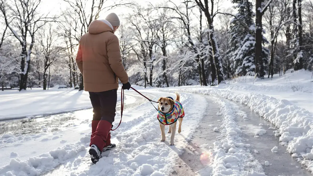 Je hond in de winter uitlaten lijkt onschuldig, maar sommige fouten schaden direct zijn gezondheid