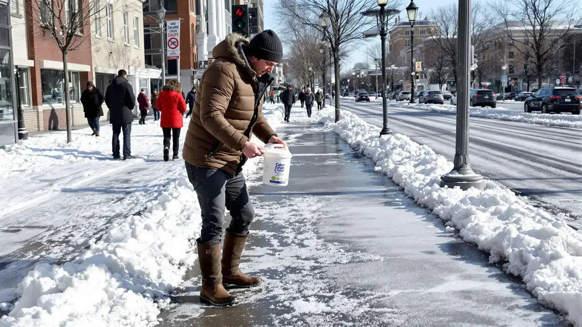 IJs op het trottoir: vergeet gewoon strooizout en kies dit alternatief dat het ijs sneller laat smelten