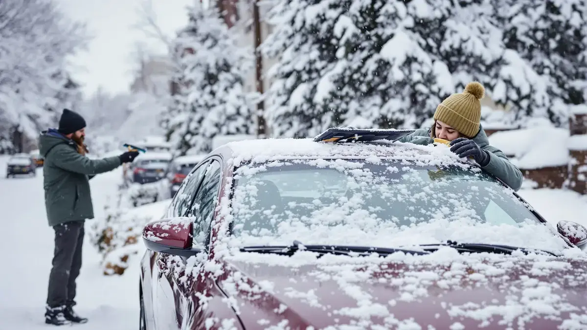 Als het sneeuwt is het niet altijd verstandig om de ruitenwissers omhoog te zetten, waarschuwen specialisten