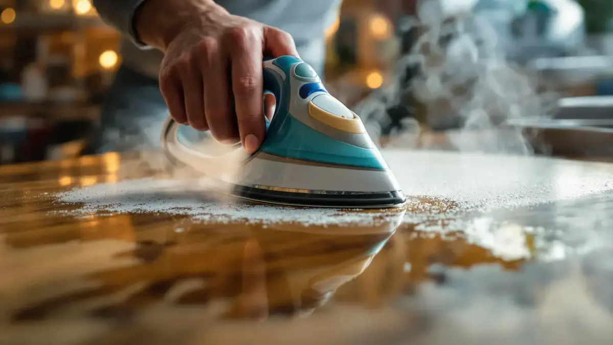 Watervlekken op hout: soms is warmte genoeg om ze te laten verdwijnen